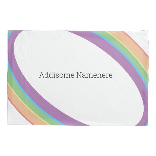 Cute Retro Rainbow Fun Voeg Jouw naam toe Kussensloop (Achterkant)