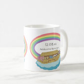 Cute retro Rainbow Noah's Ark op White Koffiemok (Voorkant rechts)