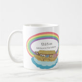 Cute retro Rainbow Noah's Ark op White Koffiemok (Links)