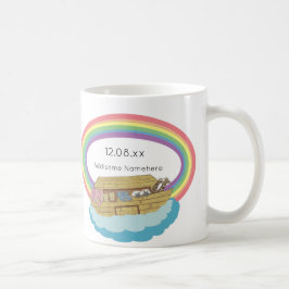 Cute retro Rainbow Noah's Ark op White Koffiemok