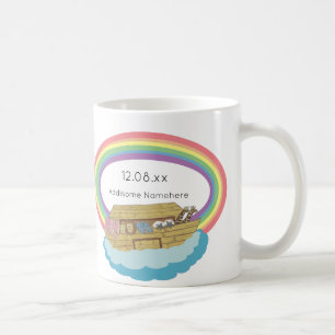 Cute retro Rainbow Noah's Ark op White Koffiemok