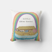 Cute retro Rainbow Noah's Ark op White Kussen (Voorkant)
