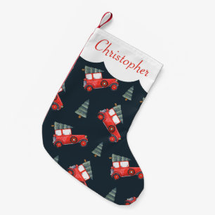 Cute  Retro Red Cars Boys Holiday Kleine Kerstsok