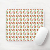 Cute Retro Red Cherries op White Classic Pattern Muismat (Met muis)