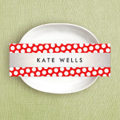 Cute Retro Red en White Polka Dot Pattern Mini Visitekaartje