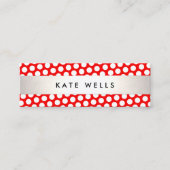Cute Retro Red en White Polka Dot Pattern Mini Visitekaartje (Voorkant)