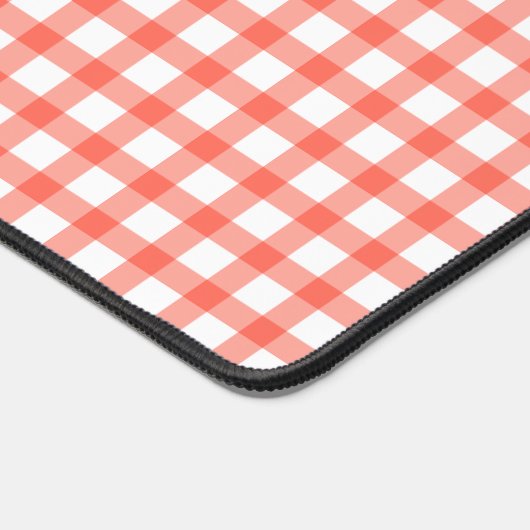 Cute Retro Red Gingham Plaid pattern Bureaumat (Hoek)