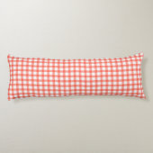 Cute Retro Red Gingham Plaid pattern Lichaamskussen (Achterkant)