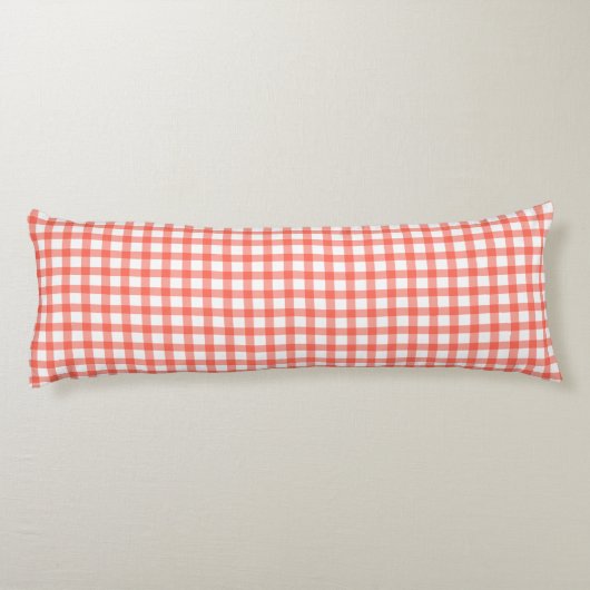 Cute Retro Red Gingham Plaid pattern Lichaamskussen (Achterkant)