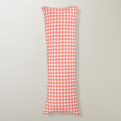 Cute Retro Red Gingham Plaid pattern Lichaamskussen (Voorkant Verticaal)