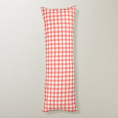 Cute Retro Red Gingham Plaid pattern Lichaamskussen (Achterkant (Verticaal))