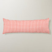 Cute Retro Red Gingham Plaid pattern Lichaamskussen (Voorkant)