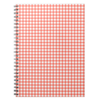 Cute Retro Red Gingham Plaid pattern Notitieboek