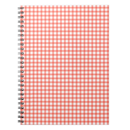 Cute Retro Red Gingham Plaid pattern Notitieboek (Voorkant)