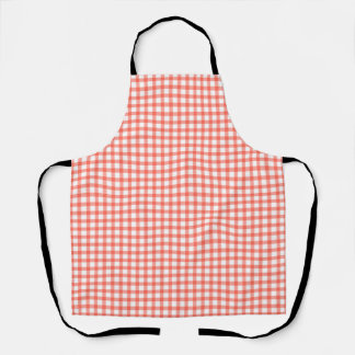 Cute Retro Red Gingham Plaid pattern Schort