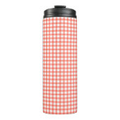 Cute Retro Red Gingham Plaid pattern Thermosbeker (Voorkant)