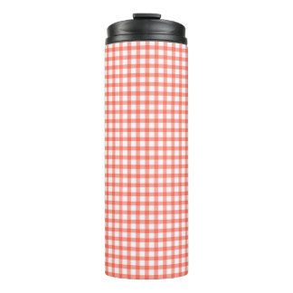 Cute Retro Red Gingham Plaid pattern Thermosbeker