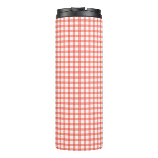 Cute Retro Red Gingham Plaid pattern Thermosbeker (Achterkant)