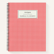 Cute Retro Red Gingham Pset Personalized Recipe