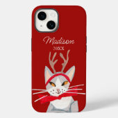 Cute retro red Kerstmis Case-Mate iPhone Case (Achterkant)