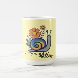 Cute Retro Regenboog Bloem Slakken Koffiemok
