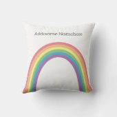 Cute Retro Regenboog  Leuk  Voeg je naam toe Kussen (Achterkant)