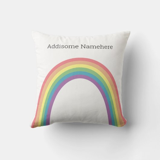 Cute Retro Regenboog  Leuk  Voeg je naam toe Kussen (Achterkant)