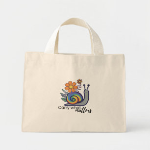 Cute Retro Regenboogslakken Boodschappentas, Canva Mini Tote Bag