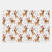 Cute Retro Reindeer Christmas Inpakpapier Vel (Voorkant 2)