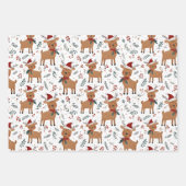 Cute Retro Reindeer Christmas Inpakpapier Vel (Voorkant)