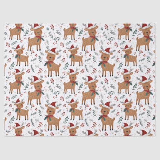 Cute Retro Reindeer Christmas Tissuepapier (Voorkant)