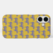 Cute Retro Rhino Rhinoceros Pattern Yellow Paars Case-Mate iPhone Case (Achterkant (horizontaal))