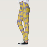 Cute Retro Rhino Rhinoceros Pattern Yellow Paars Leggings<br><div class="desc">Cute Retro Rhino Rhinoceros Pattern Yellow Paarse Leggings</div>