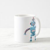 Cute retro robot android kinder cartoon koffiemok (Voorkant rechts)