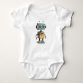 Cute Retro Robot Baby T-Shirt (Voorkant)
