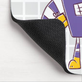 Cute Retro Robot "Beep Beep" Grid Muismat (Hoek)