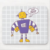 Cute Retro Robot "Beep Beep" Grid Muismat (Voorkant)