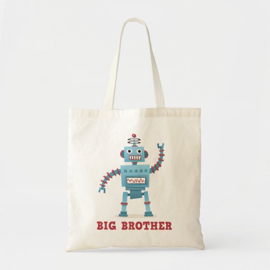 Cute retro robot cartoon android big broer tote bag (Voorkant)
