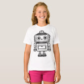 Cute retro robot cartoon illustratie kinderen t-shirt (Voorkant volledig)