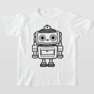 Cute retro robot cartoon illustratie kinderen t-shirt