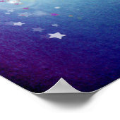 Cute Retro Robot Paars & Blue Poster (Hoek)