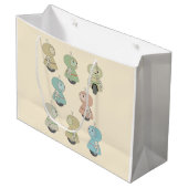 Cute Retro Robots Pattern Groot Cadeauzakje (Voorkant Gekanteld)