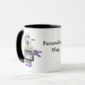 Cute Retro Robots Personalized Mug Mok (Voorkant links)