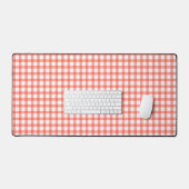 Cute Retro Rode Gingham ruitpatroon Bureaumat (Keyboard & Muis)