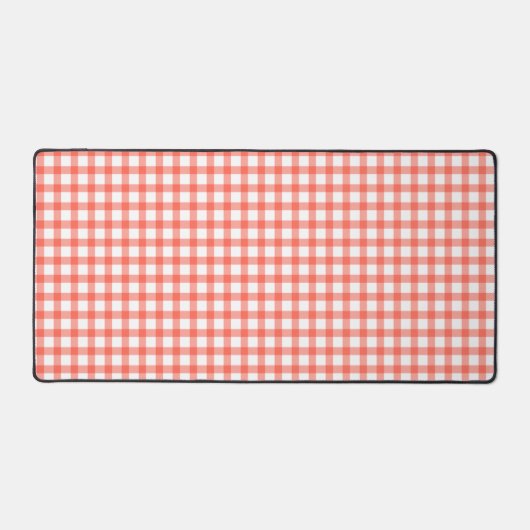 Cute Retro Rode Gingham ruitpatroon Bureaumat (Voorkant)