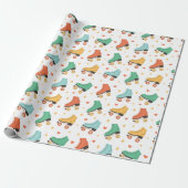 Cute Retro Roller Skates  Cadeaupapier (Uitgerold)
