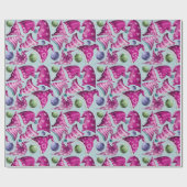 Cute retro  roze blauw pet cadeaupapier (Vlak)