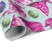 Cute retro  roze blauw pet cadeaupapier (Rol Hoek)