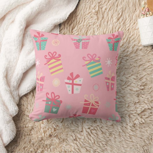 Cute Retro Roze Cadeaus Kerstmis Kussen (Deken)