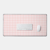 Cute Retro Roze Gingham ruitpatroon Bureaumat (Keyboard & Muis)